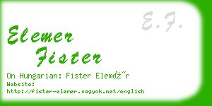 elemer fister business card